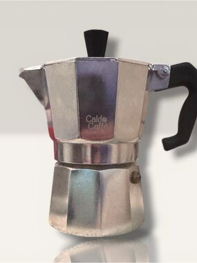 Silver Stovetop Moka Pot Coffee Maker